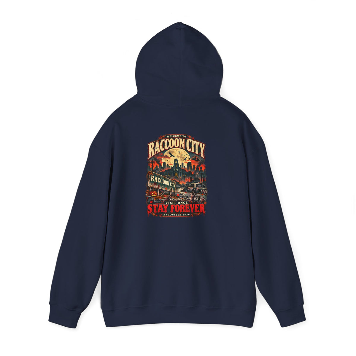 Welcome to Raccoon City Halloween 2026 Gildan 18500 Hoodie