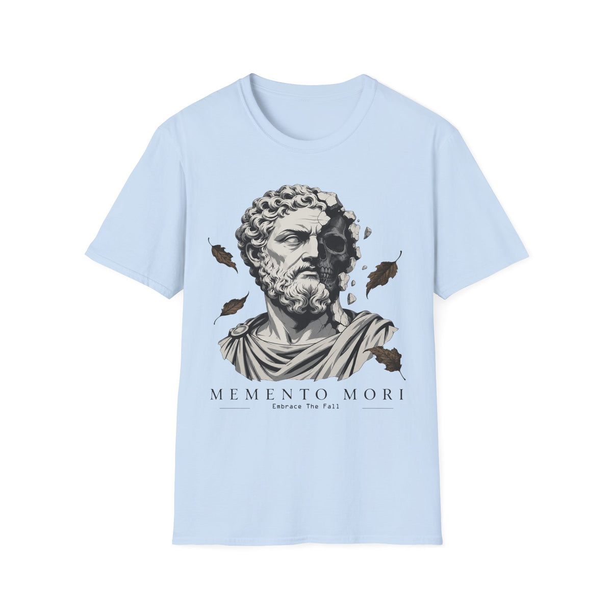 Memento Mori Embrace The Fall Shirt – Stoic Skull Statue Autumn Tee