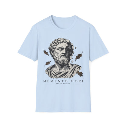 Memento Mori Embrace The Fall Shirt – Stoic Skull Statue Autumn Tee