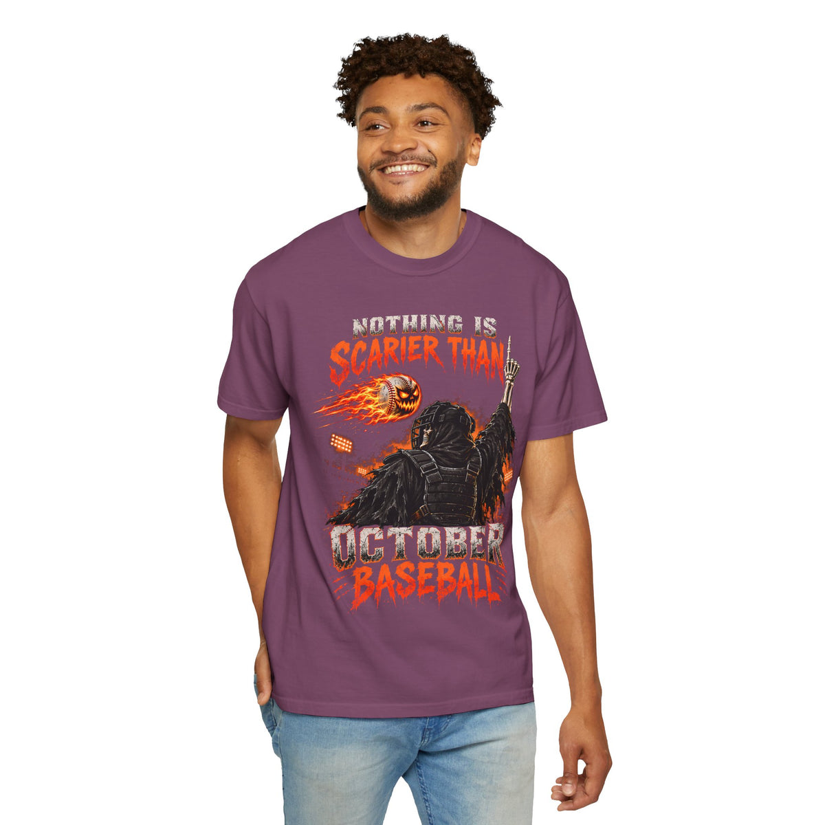 October Baseball Halloween Comfort Colors Graphic T-Shirt