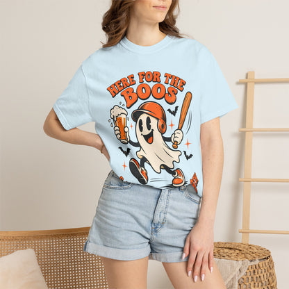 Here for the Boos Baseball Halloween Comfort Colors Tee