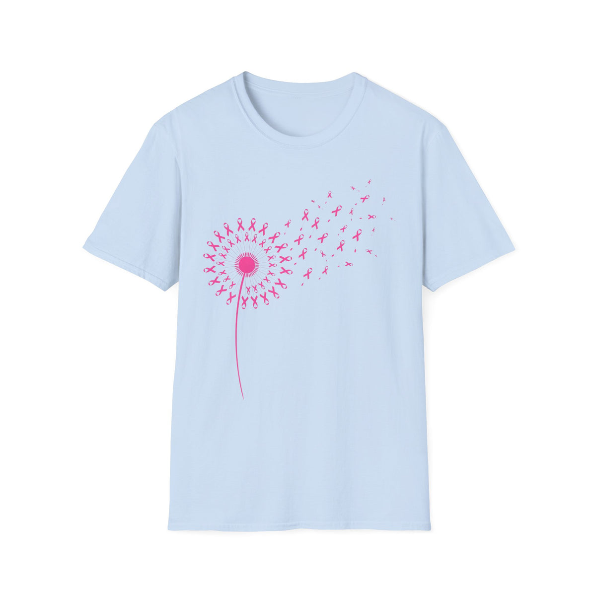 Pink Ribbon Dandelion Breast Cancer Awareness Tee