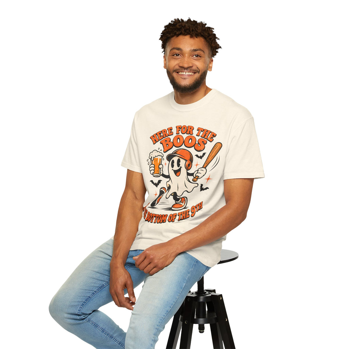 Here for the Boos Baseball Halloween Comfort Colors Tee