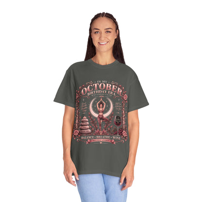 In My October Birthday Era Wellness Club Comfort Colors Tee