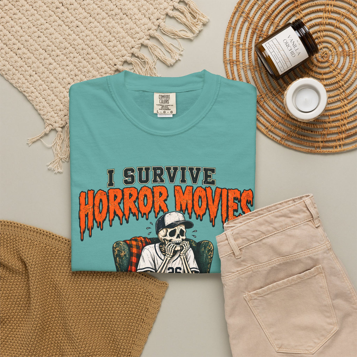 Horror Movies Game 7 Baseball Comfort Colors T-Shirt