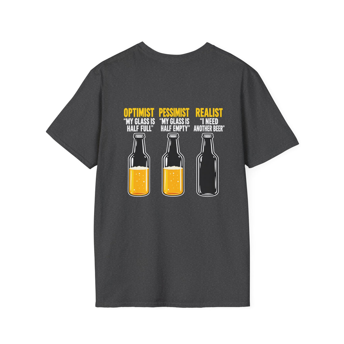 Optimist Pessimist Realist Beer Shirt – Funny Drinking Humor Graphic Tee