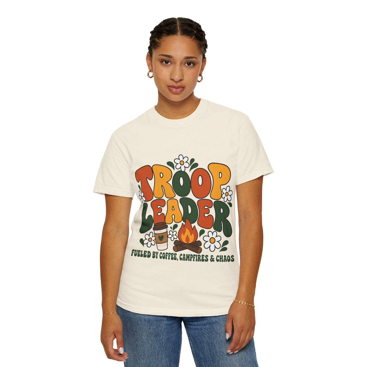 Troop Leader Coffee Campfires Chaos Comfort Colors Tee