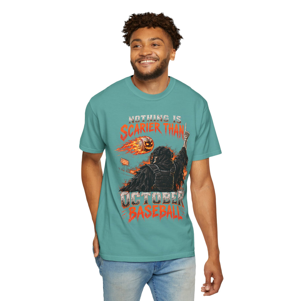 October Baseball Halloween Comfort Colors Graphic T-Shirt