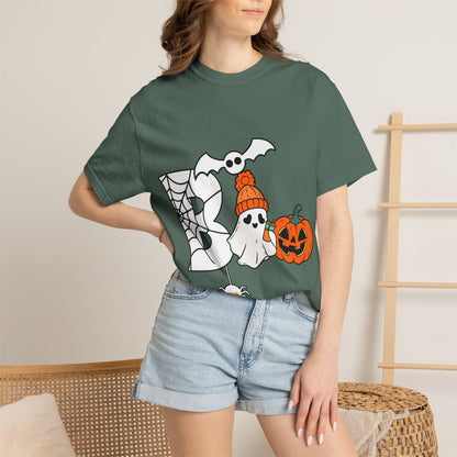 Cute Ghost Pumpkin Cozy Halloween Comfort Colors T-Shirt