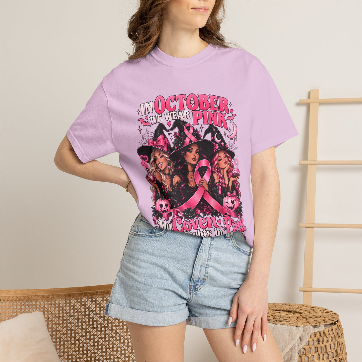 In October We Wear Pink My Coven Fights in Pink Tee