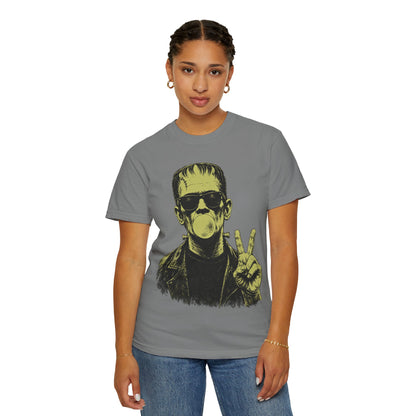 Frankenstein Bubblegum Peace Sign Comfort Colors T-Shirt