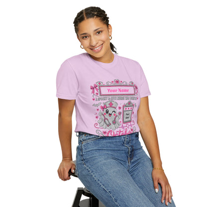 Personalized Spooky Cute Nurse October Birthday Comfort Colors Tee