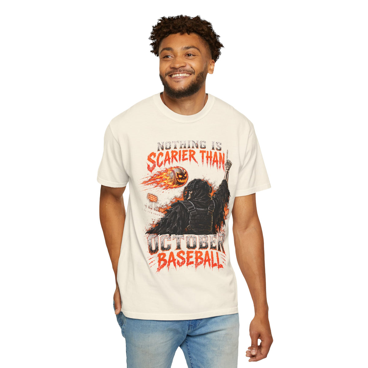 October Baseball Halloween Comfort Colors Graphic T-Shirt