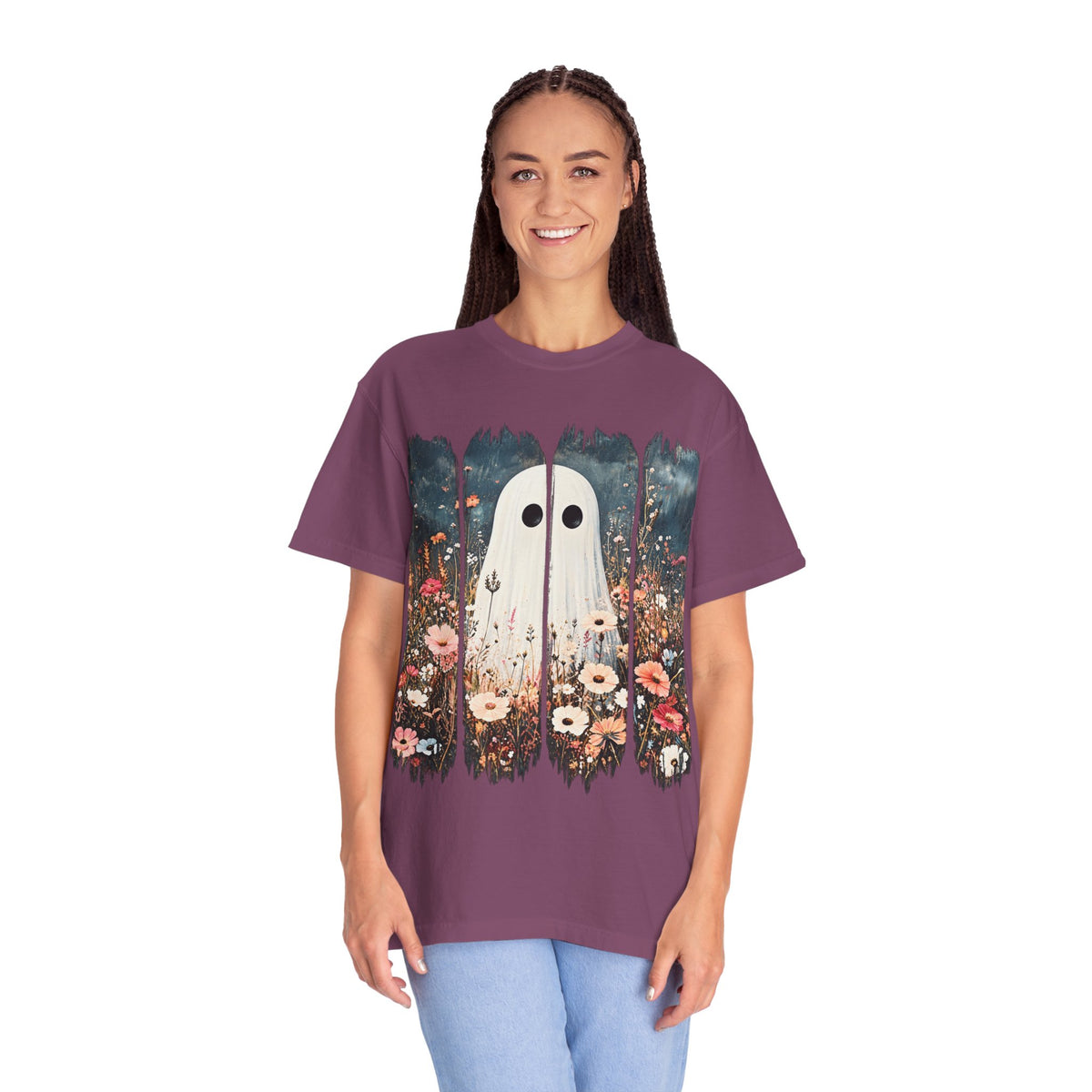 Floral Ghost Wildflower Halloween Comfort Colors T-Shirt