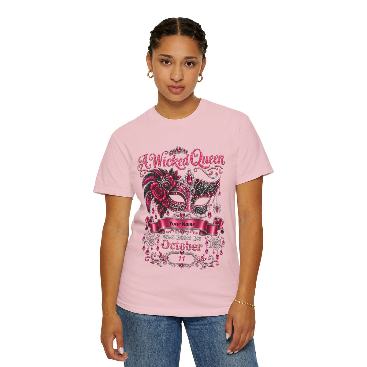 Personalized Wicked Queen October Birthday Comfort Colors Tee