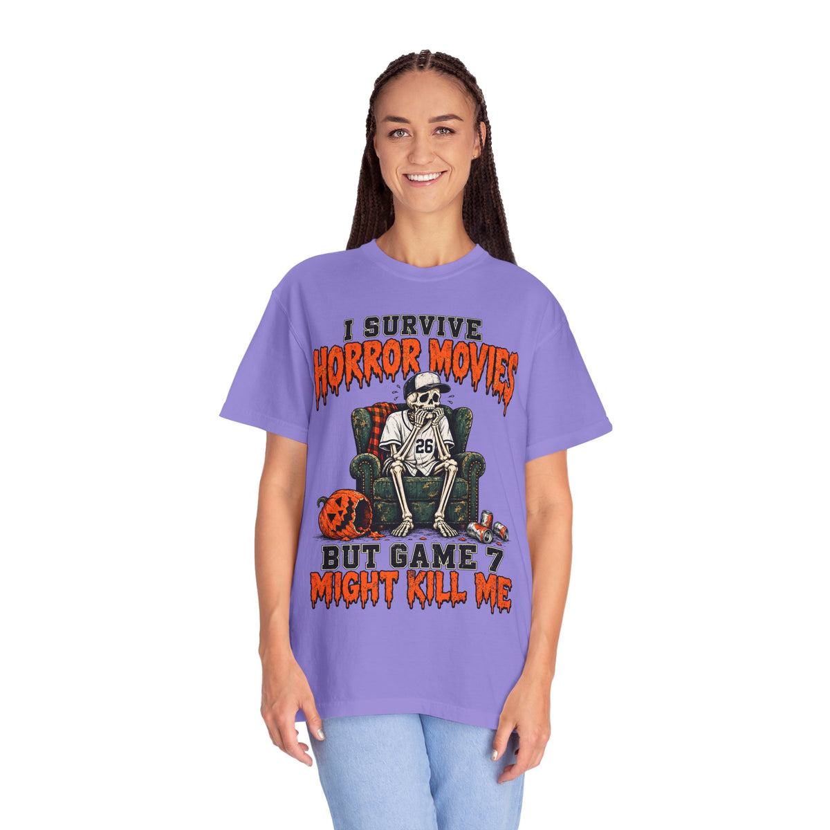 Horror Movies Game 7 Baseball Comfort Colors T-Shirt