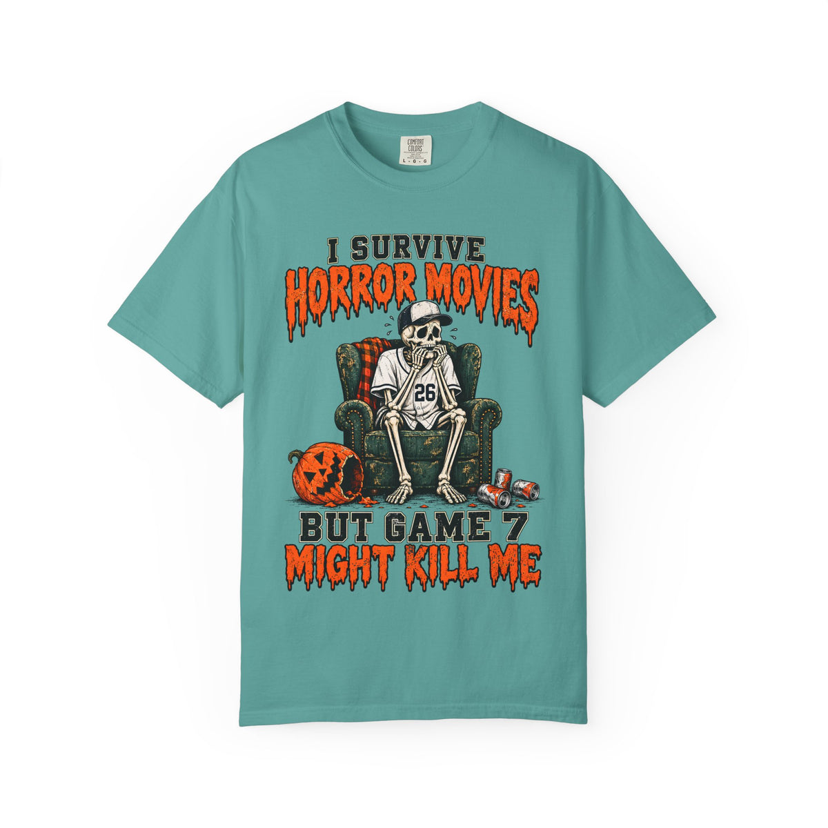 Horror Movies Game 7 Baseball Comfort Colors T-Shirt