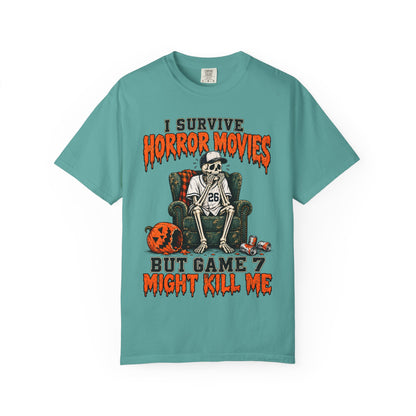 Horror Movies Game 7 Baseball Comfort Colors T-Shirt