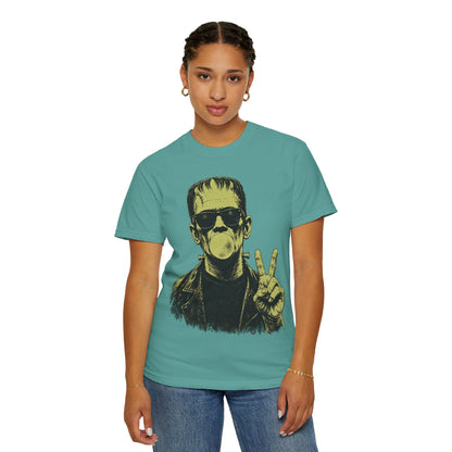 Frankenstein Bubblegum Peace Sign Comfort Colors T-Shirt