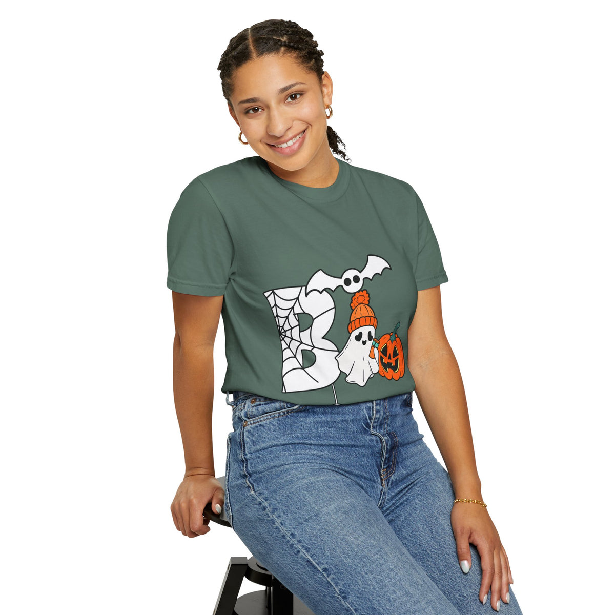 Cute Ghost Pumpkin Cozy Halloween Comfort Colors T-Shirt