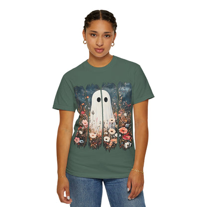 Floral Ghost Wildflower Halloween Comfort Colors T-Shirt