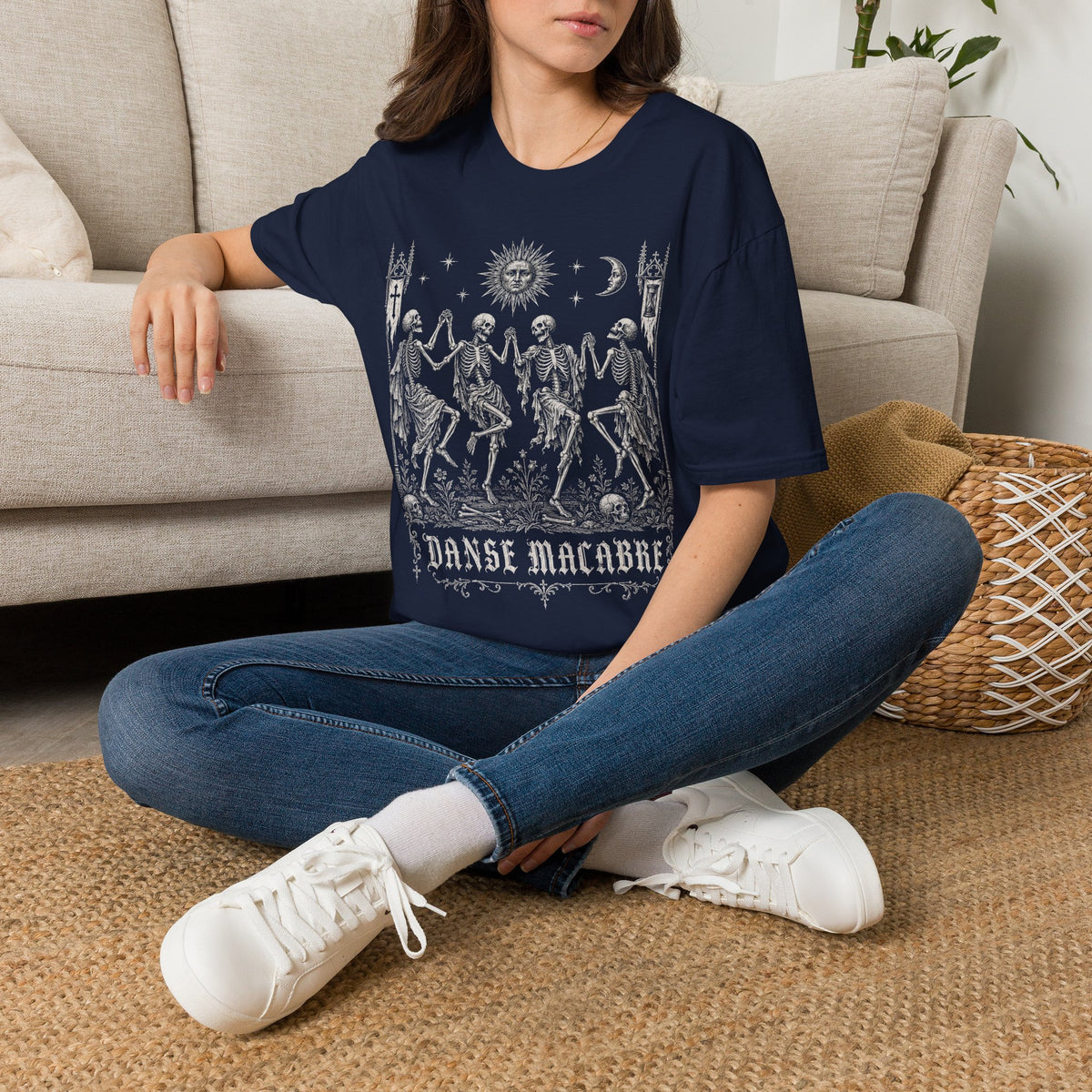 Danse Macabre Medieval Woodcut Skeleton T-Shirt
