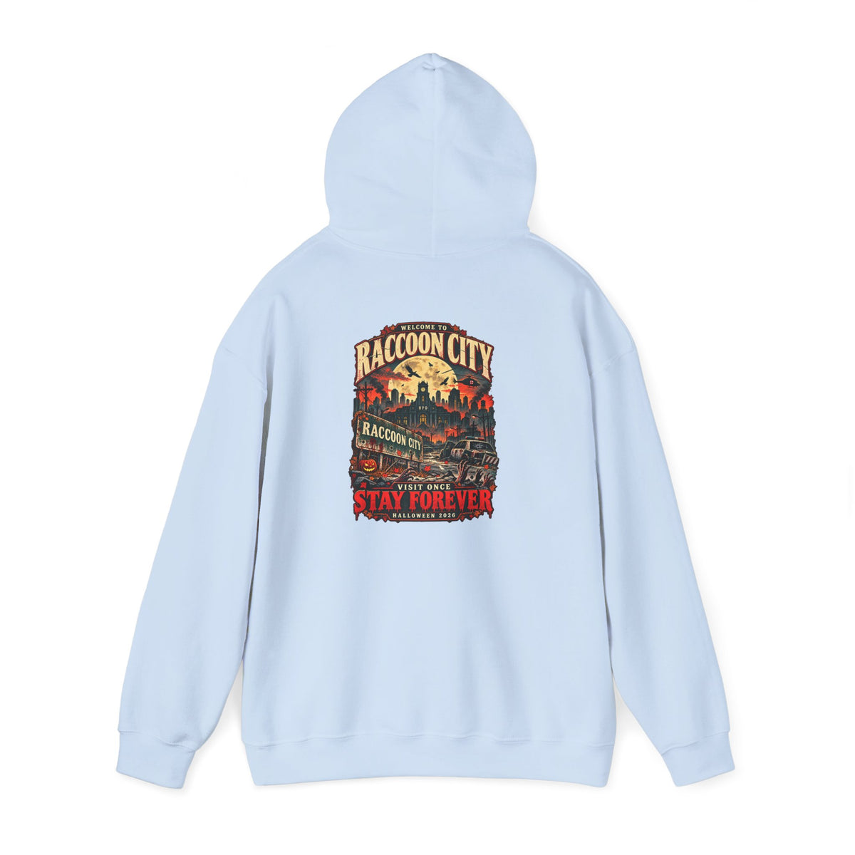 Welcome to Raccoon City Halloween 2026 Gildan 18500 Hoodie