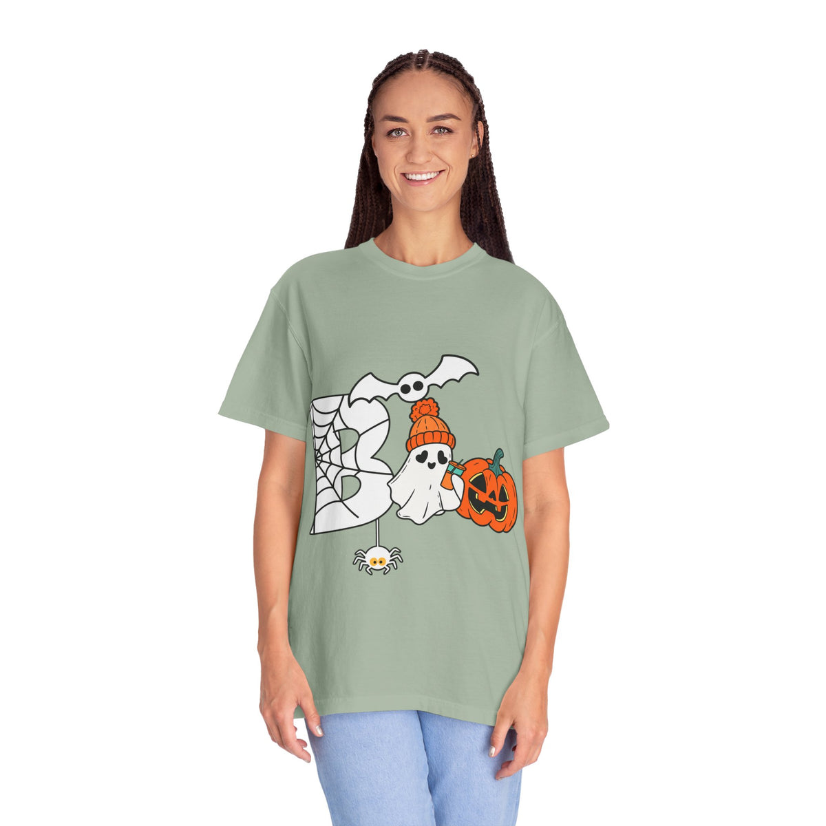 Cute Ghost Pumpkin Cozy Halloween Comfort Colors T-Shirt
