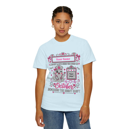 Personalized Spooky Cute Nurse October Birthday Comfort Colors Tee