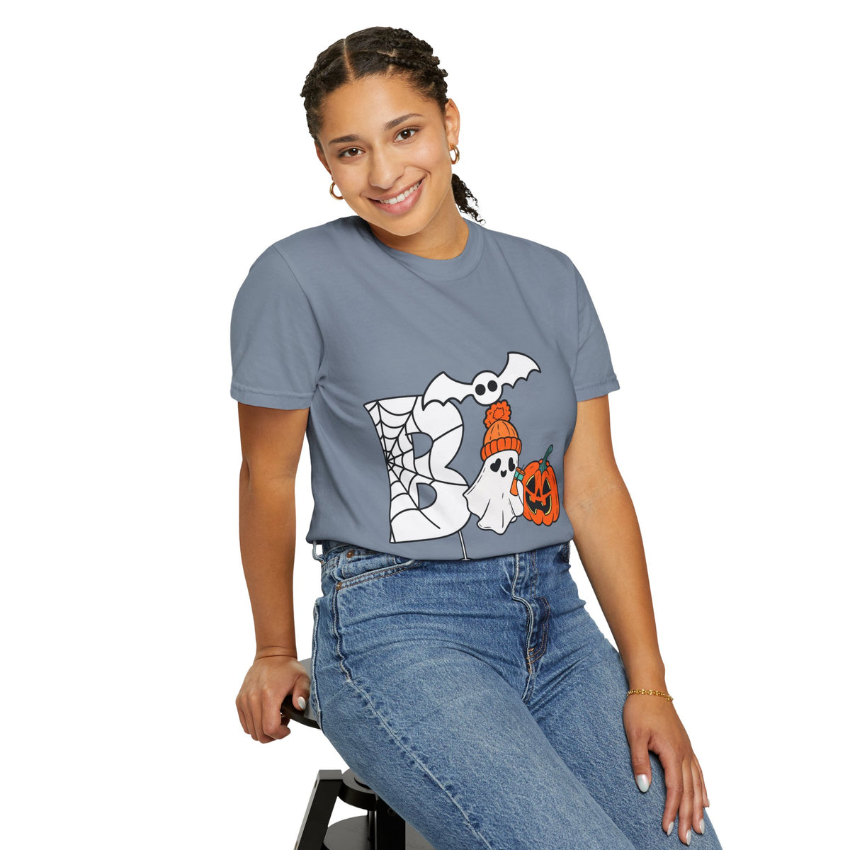 Cute Ghost Pumpkin Cozy Halloween Comfort Colors T-Shirt