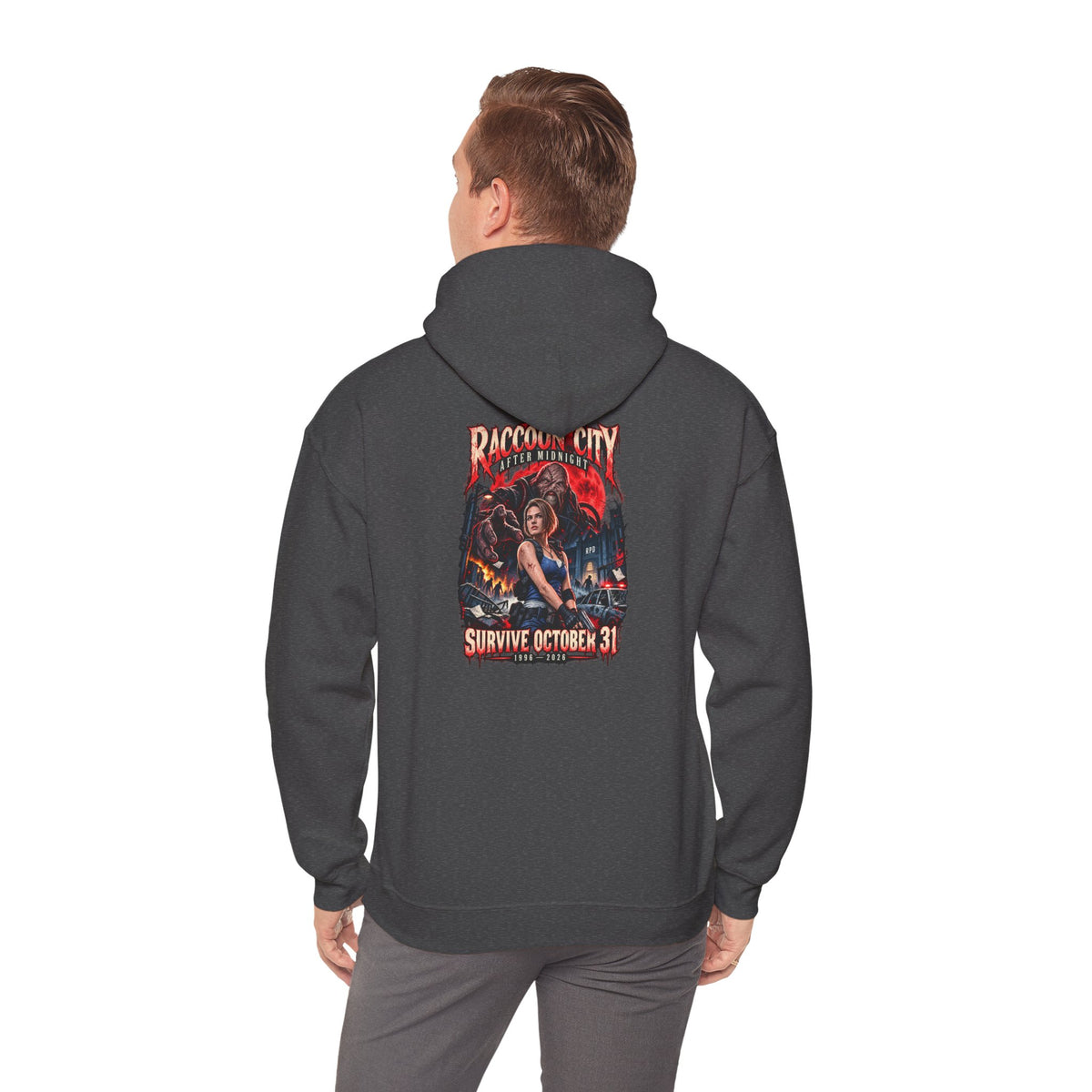 Raccoon City After Midnight Halloween Gildan 18500 Hoodie