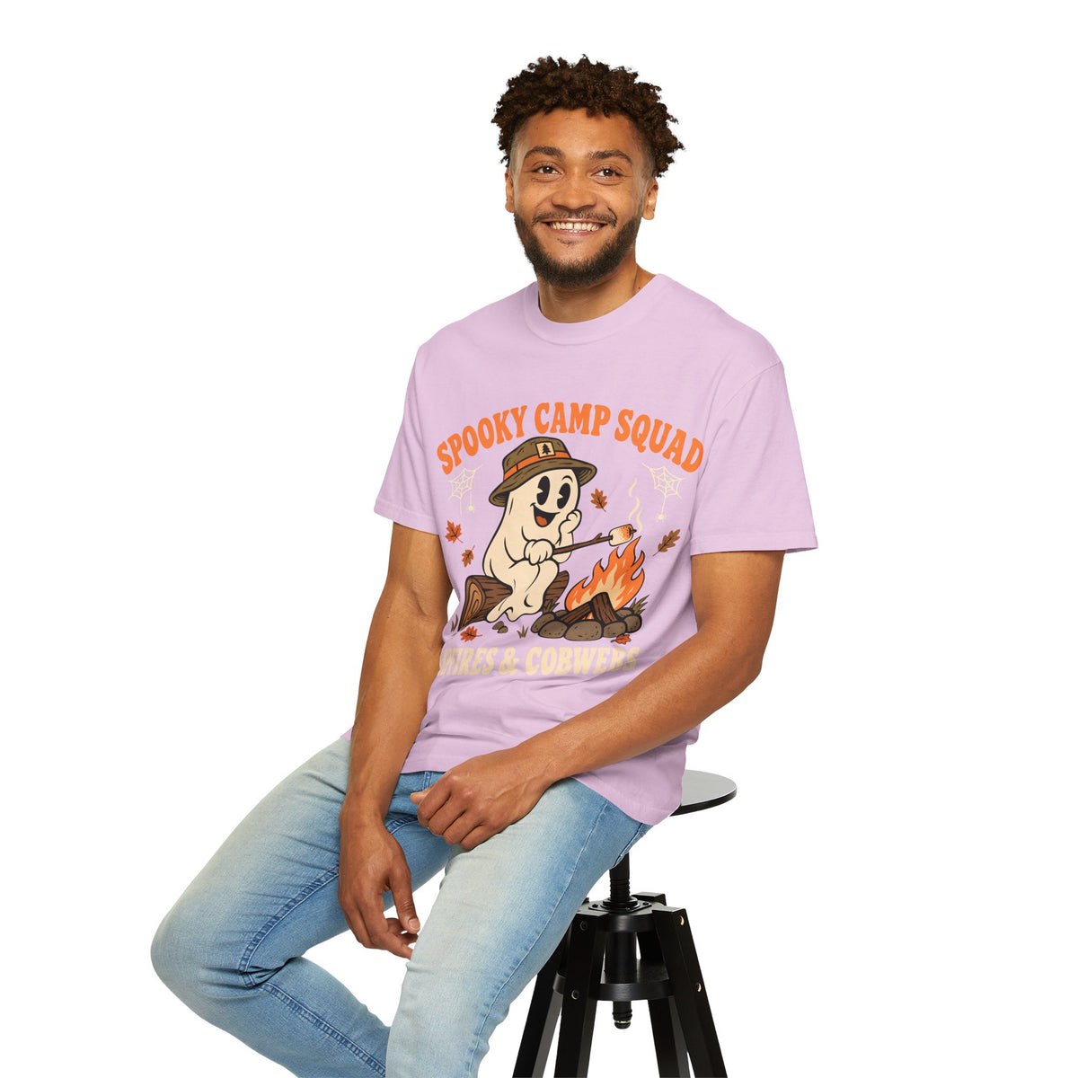 Spooky Camp Squad Campfires & Cobwebs Comfort Colors Tee