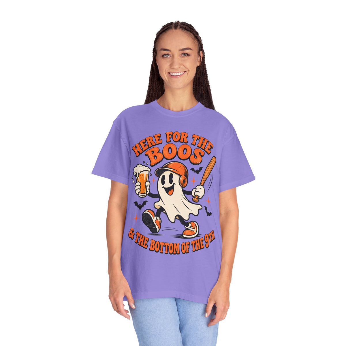 Here for the Boos Baseball Halloween Comfort Colors Tee