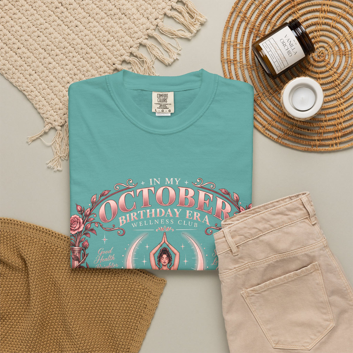 In My October Birthday Era Wellness Club Comfort Colors Tee