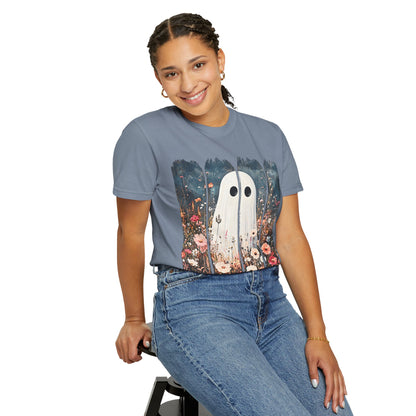 Floral Ghost Wildflower Halloween Comfort Colors T-Shirt