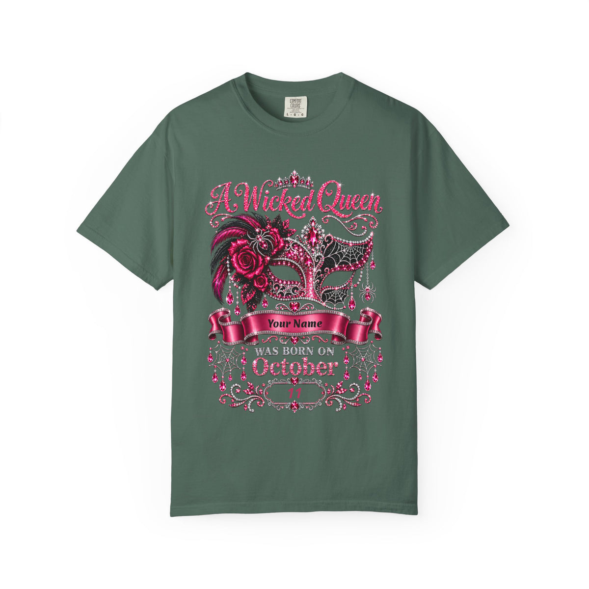 Personalized Wicked Queen October Birthday Comfort Colors Tee