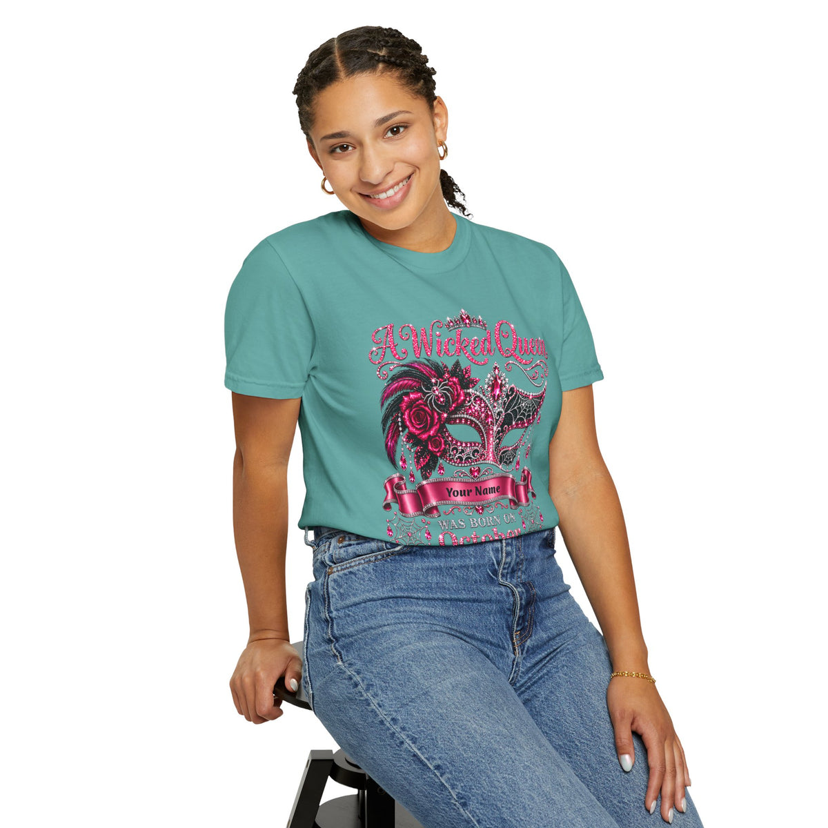 Personalized Wicked Queen October Birthday Comfort Colors Tee
