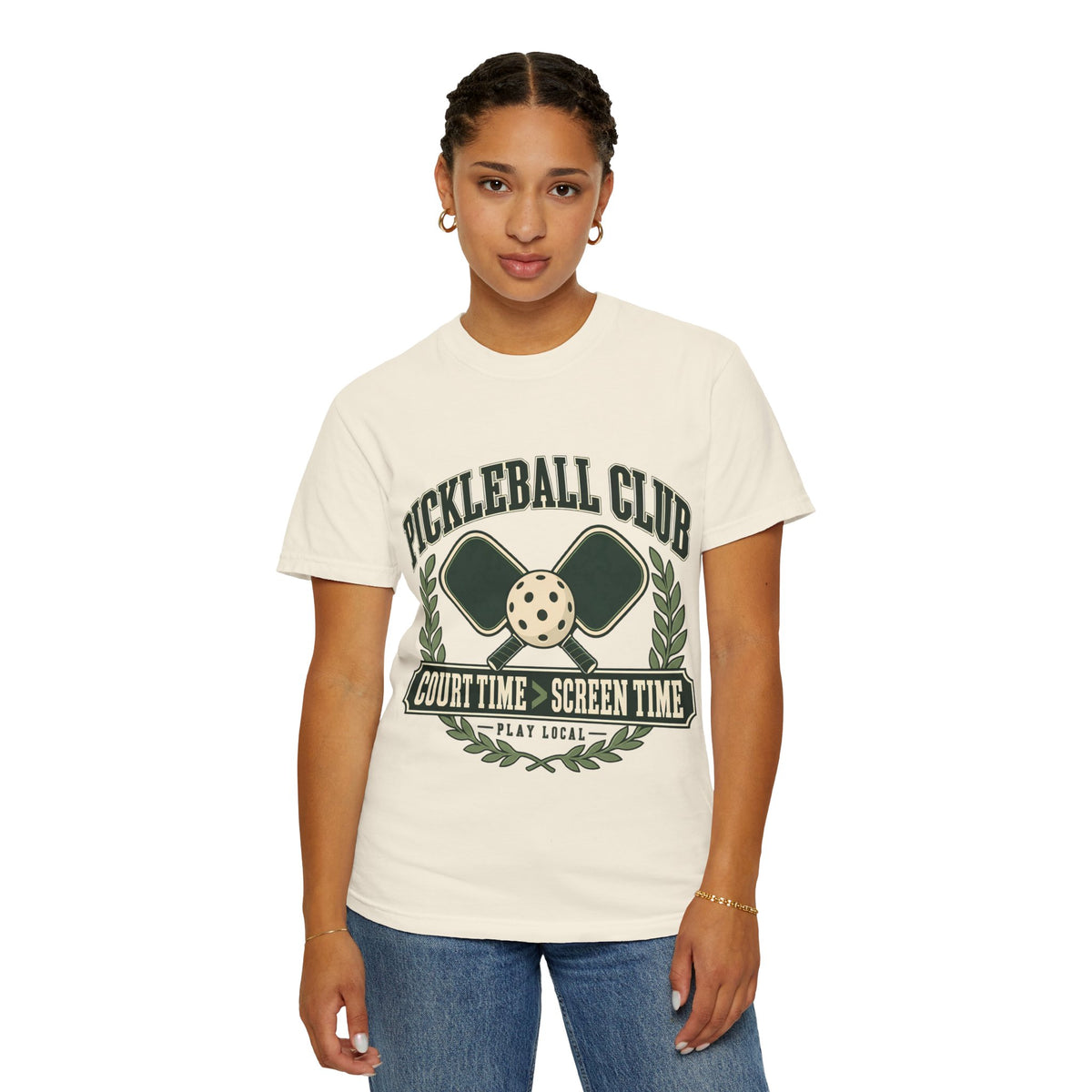 Pickleball Club Court Time Over Screen Time Comfort Colors Tee