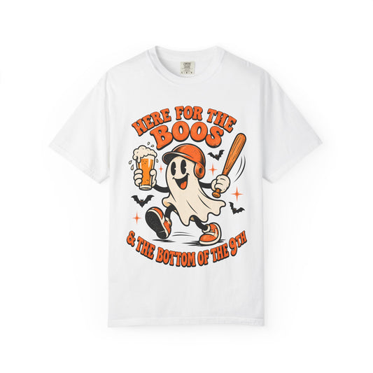 Here for the Boos Baseball Halloween Comfort Colors Tee