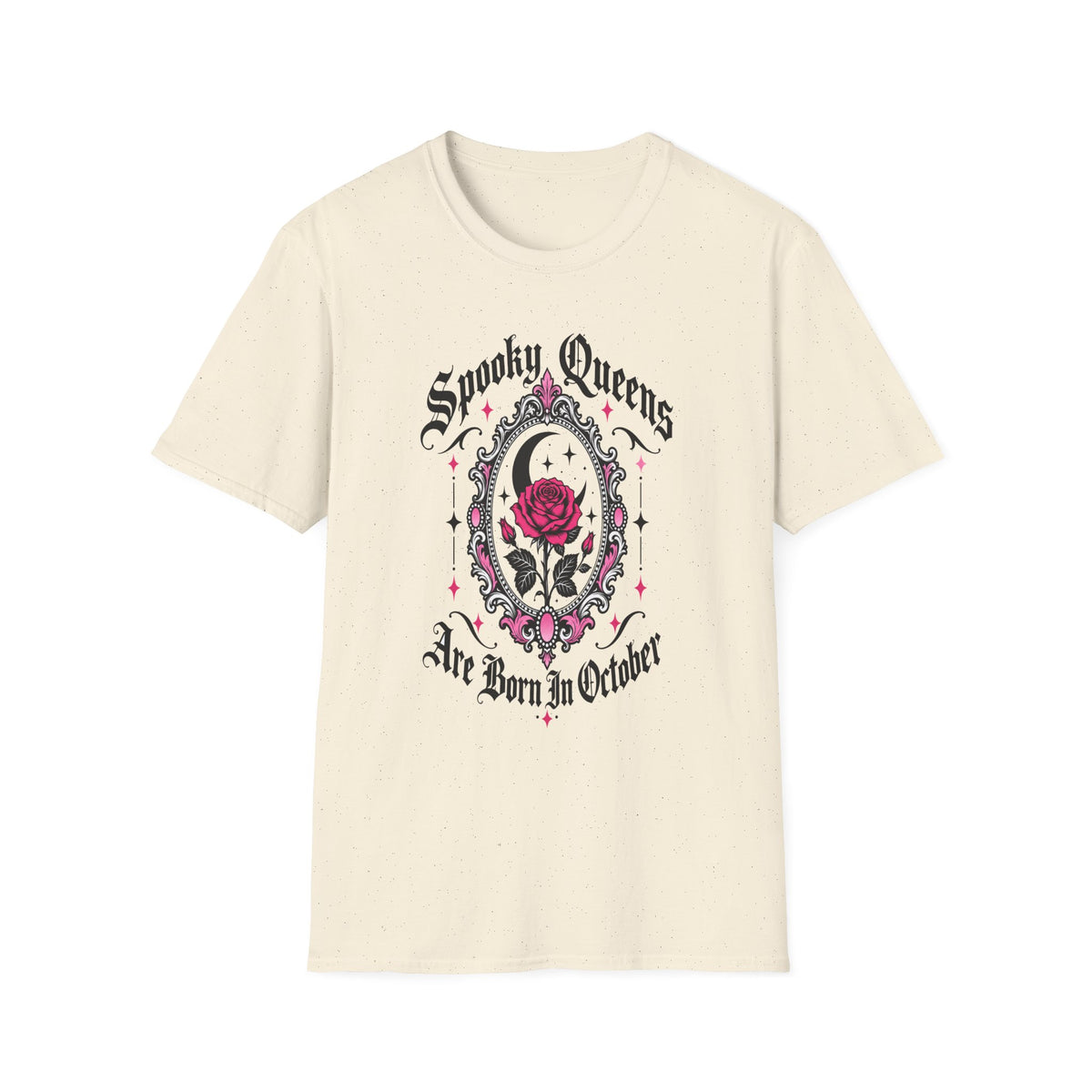 Spooky Queens Are Born In October Shirt – Gothic Rose Halloween Birthday Tee