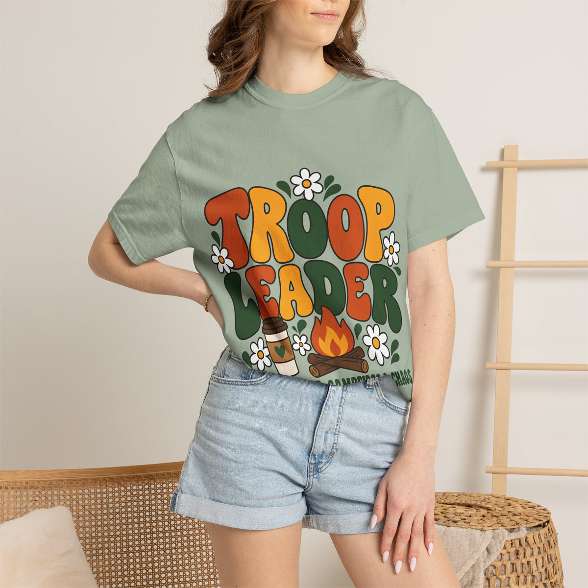 Troop Leader Coffee Campfires Chaos Comfort Colors Tee
