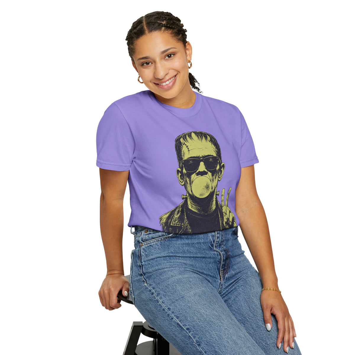 Frankenstein Bubblegum Peace Sign Comfort Colors T-Shirt