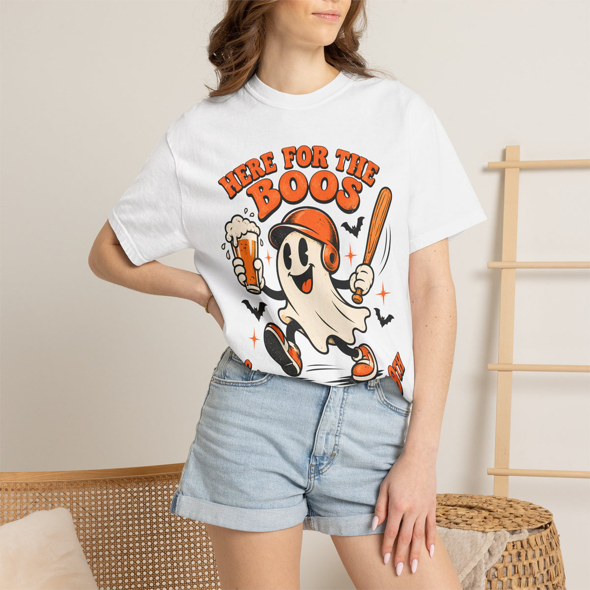 Here for the Boos Baseball Halloween Comfort Colors Tee