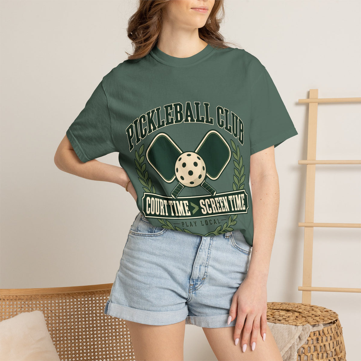 Pickleball Club Court Time Over Screen Time Comfort Colors Tee