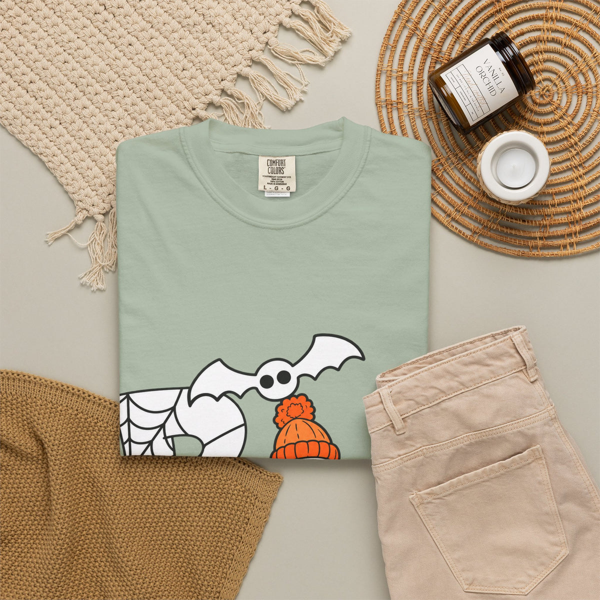 Cute Ghost Pumpkin Cozy Halloween Comfort Colors T-Shirt