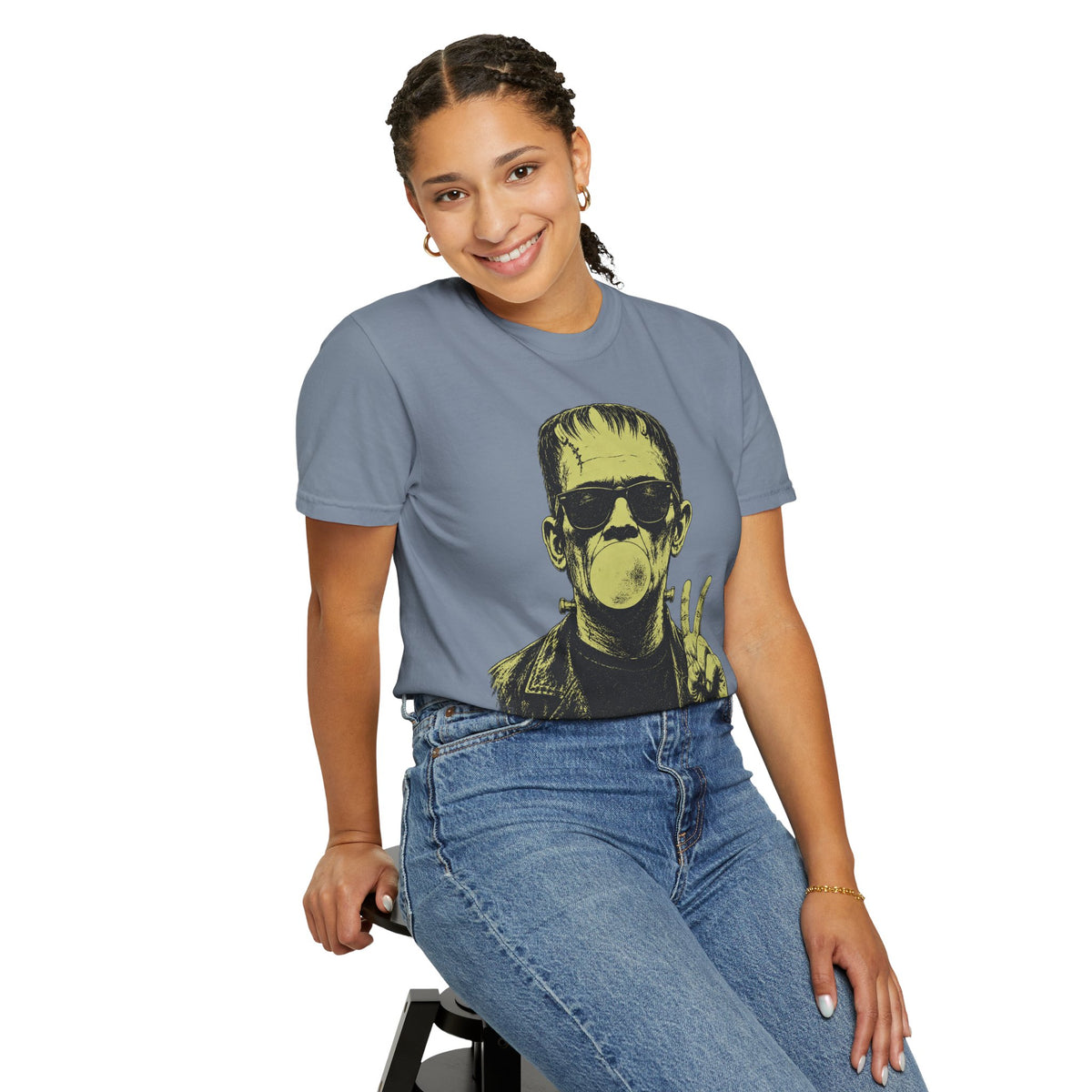 Frankenstein Bubblegum Peace Sign Comfort Colors T-Shirt