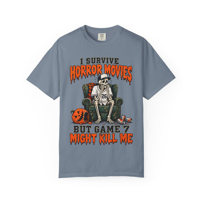 Horror Movies Game 7 Baseball Comfort Colors T-Shirt