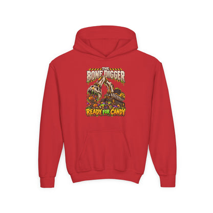 The Bone Digger Ready for Candy Youth Halloween Hoodie