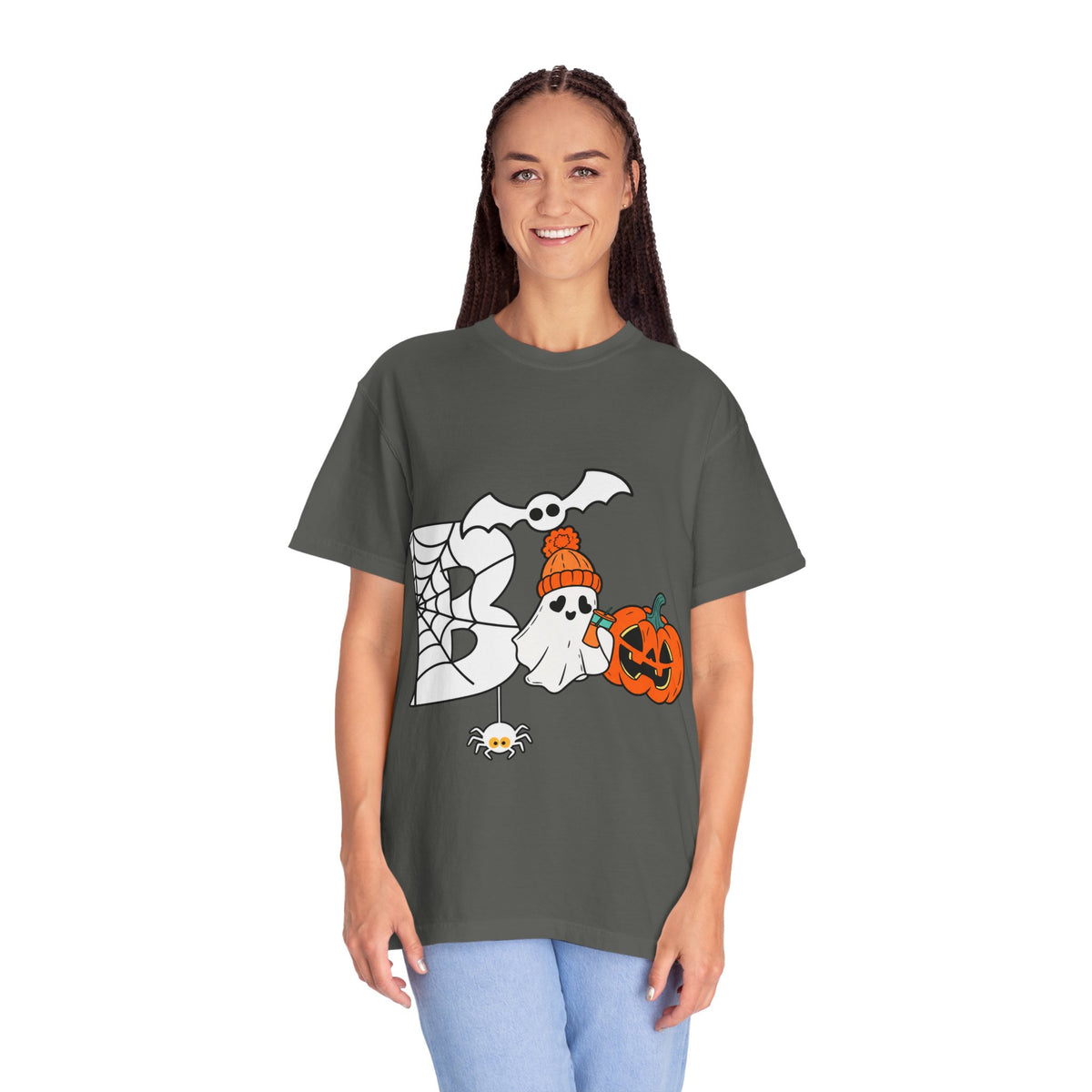 Cute Ghost Pumpkin Cozy Halloween Comfort Colors T-Shirt