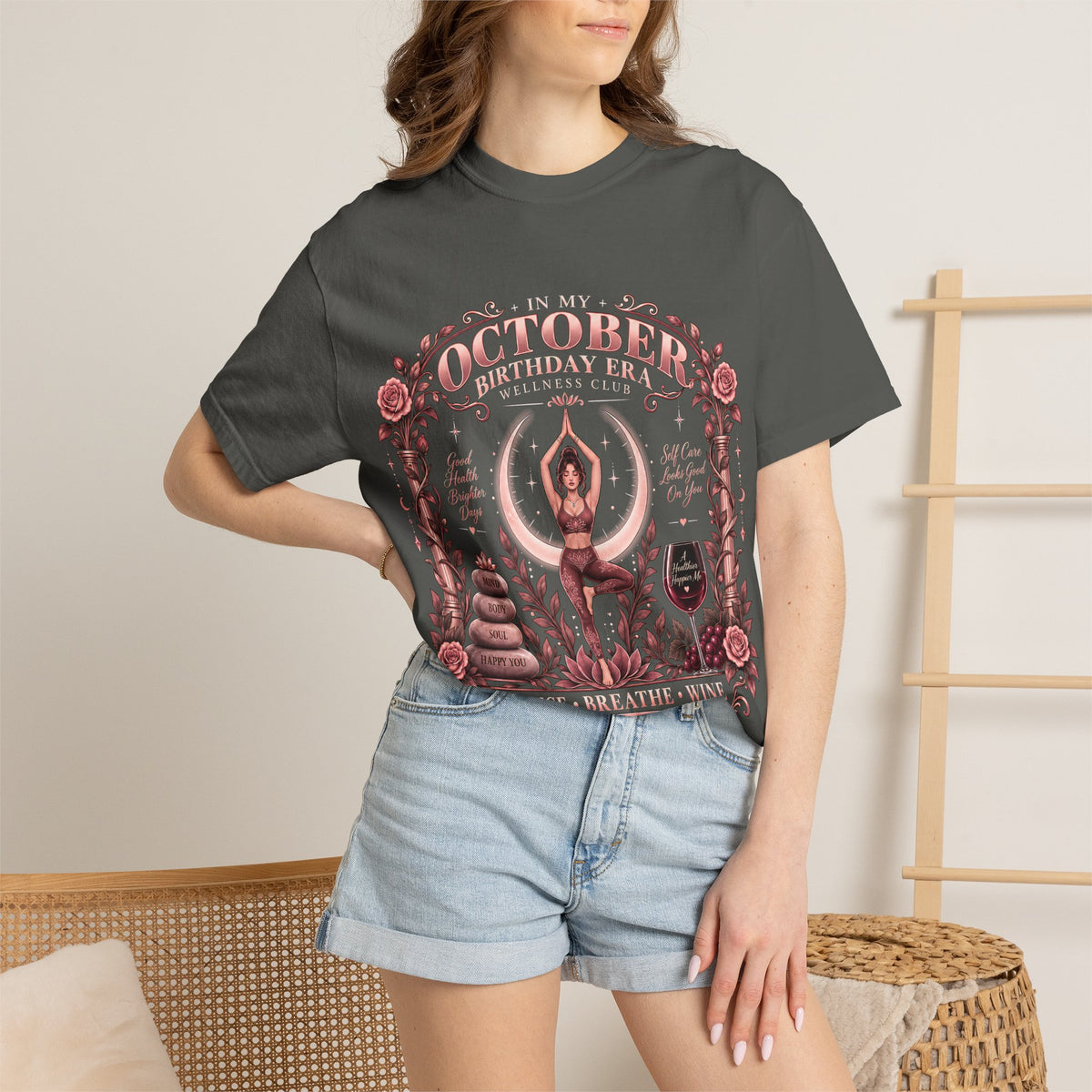 In My October Birthday Era Wellness Club Comfort Colors Tee